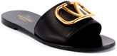 Thumbnail for your product : Valentino VLOGO Flat Leather Slide Sandals
