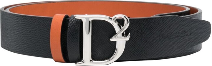 Buy DAVIDOFF 23456 Essential Orange Leather Belt With Logo Buckle, Orange  Color Men