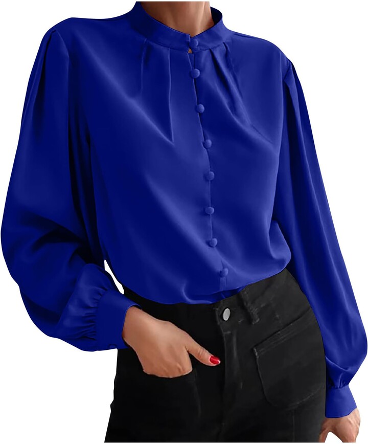 Long Sleeve Tops Ladies Evening Blouses Uk Purple Womens Dressy