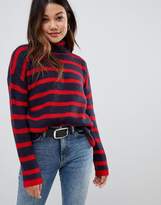 Thumbnail for your product : Brave Soul monty roll neck jumper in stripe