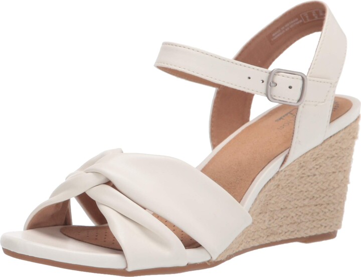 clarks white wedge shoes