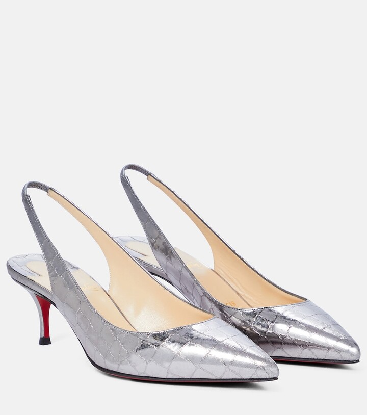 christian louboutin silver heels
