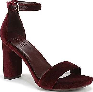 Joy Velvet Square Toe Ankle Strap Dress Sandals