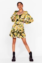 Thumbnail for your product : Nasty Gal Womens Sunflower Floral Mini Skater Dress - Black - 8