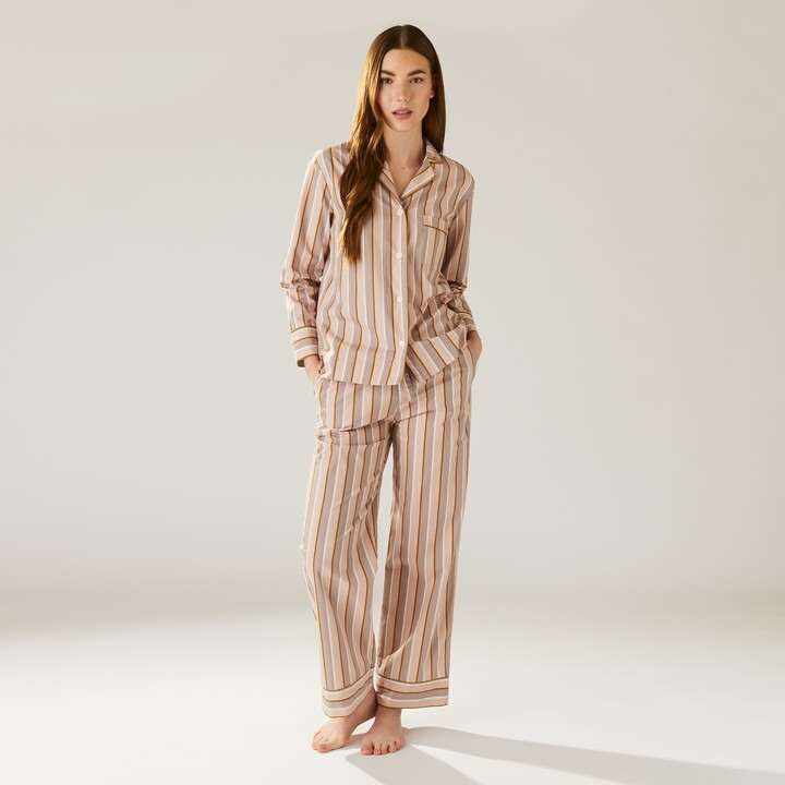 Love & Lore Organic Poplin Pajama Pant Set, Blush Stripe