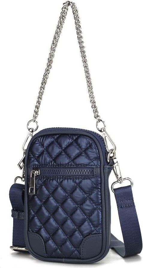 BIMBA & LOLA Dawn Blue Patent Leather Quilted Crossbody
