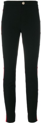 Gucci buttoned Web side panel skinny trousers