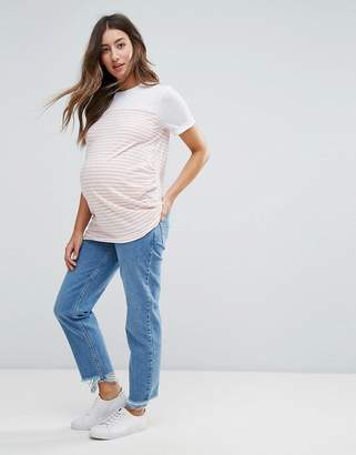 New Look Maternity Stripe Yoke T-Shirt
