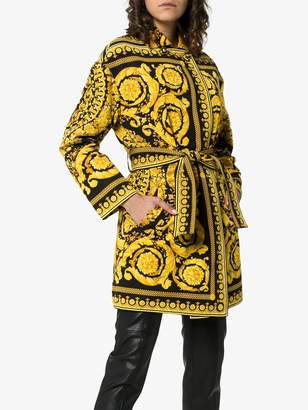 Versace Reversible Baroque print silk and cotton blend coat