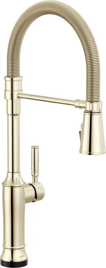 Delta Renaldi Touch2O Spring Spout Polished Nickel 23.13 in. H Pull Down Sprayer Kitchen Faucet 360° Spout Swivel
