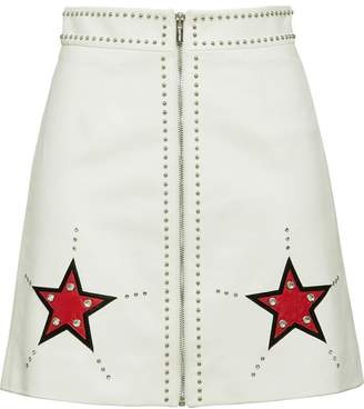 Miu Miu star patch A-line skirt