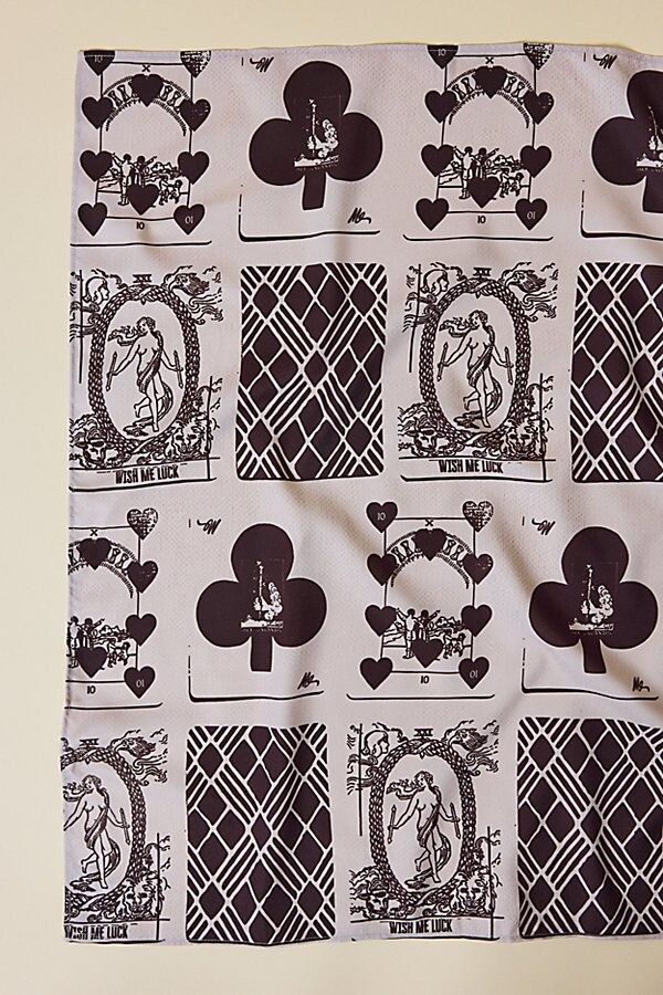 Wish Me Luck!! Wish Me Luck Playing Card Pattern Bandana in Brown
