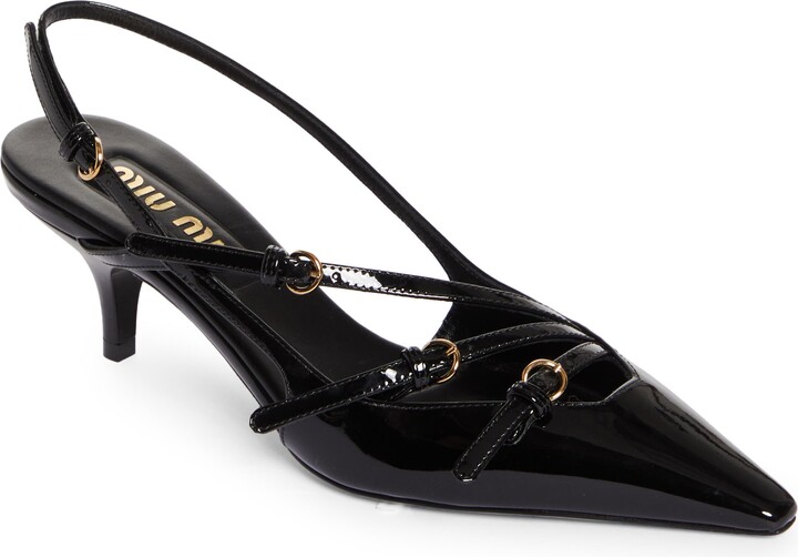 Miu Miu Kitten Heel Slingback Pump - ShopStyle