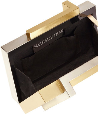 Nathalie Trad Astrid Mixed Metallic Box Clutch