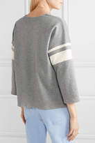 Thumbnail for your product : La Ligne Varsity Striped Cotton-jersey Sweatshirt - Gray