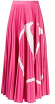 Thumbnail for your product : Valentino VLOGO pleated midi skirt