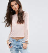 Thumbnail for your product : Missguided Petite Ruffle Sleeve Mesh Tee