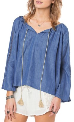 O'Neill Women's 'Mercer' Chambray Peasant Top