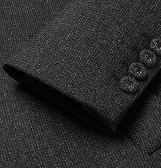 Officine Generale Slim-fit Wool Overcoat - Dark gray
