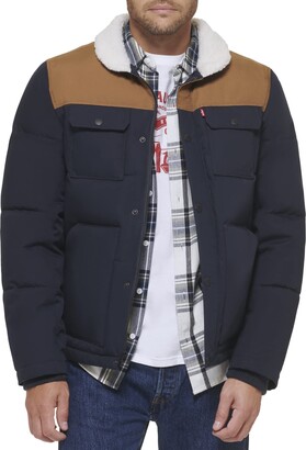 Levi's Men's Quilted Mixed Media Shirttail Work Wear Puffer Jacket -  ShopStyle
