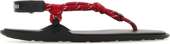 Miu Miu Round-Toe Cord-Strap Sandals