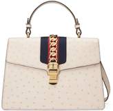 Thumbnail for your product : Gucci Sylvie medium ostrich top handle bag