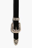 Thumbnail for your product : boohoo Ivy Suedette Double Buckle Star Western Belt