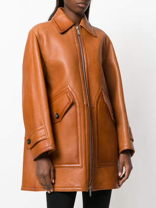 DSQUARED2 zipped leather coat