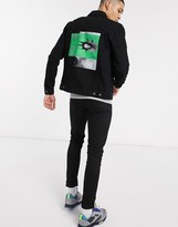 Thumbnail for your product : ASOS DESIGN denim jacket in black with back print
