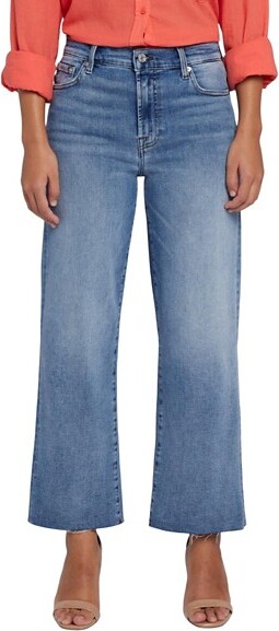 7 For All Mankind Women's Alexa Raw Hem Straight Flare Jeans Heidi 25 27
