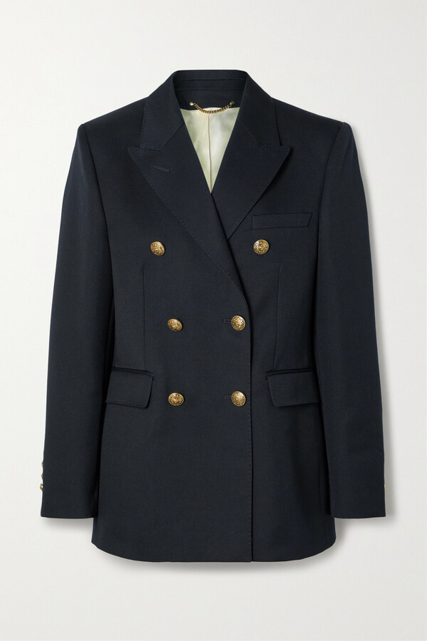 womens navy blazer with gold buttons