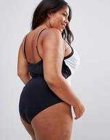 Thumbnail for your product : ASOS Curve Supportive Mono Wrap Front Panel Swimsuit