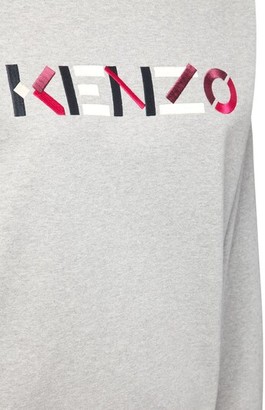 Kenzo Logo Embroidery Cotton Jersey Sweatshirt