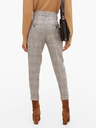 Isabel Marant Ceyo Checked Slim-fit Trousers - Grey