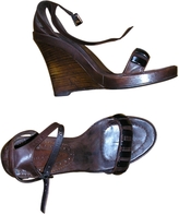 Thumbnail for your product : Barbara Bui Leather Wedge Sandals, Size 37.