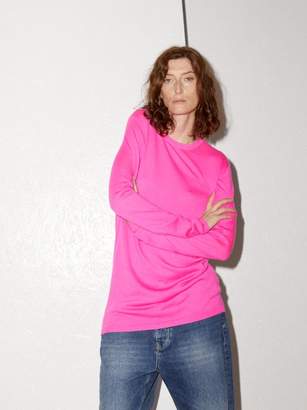 Raey Long Line Fine Knit Cashmere Sweater - Womens - Pink