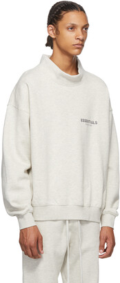 Essentials Grey Heather Mock Neck Sweatshirt