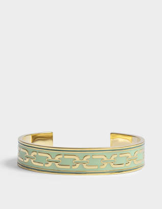 Marc Jacobs Double J Enamel Printed Chain Cuff Bracelet in Mint Enamel