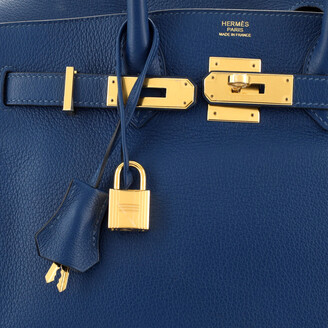Hermes Birkin bag 30 Deep blue Togo leather Gold hardware
