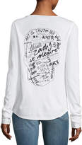 Zadig & Voltaire Tunisien Henley Long-Sleeve Cotton Tee with Graphic Print
