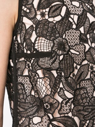 Paule Ka Lace Tweed-Panelled Shift Dress