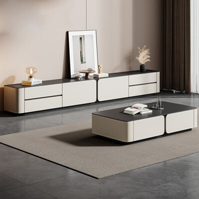 Finaewg Floor standing TV stand paired with coffee table