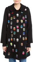 Thumbnail for your product : Libertine Peter-Pan Collar Multicolor Beaded-Dots Swing Wool Coat