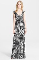 Thumbnail for your product : Tracy Reese Cross Back Geometric Print Jersey Maxi Dress
