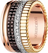 Thumbnail for your product : Boucheron 18kt yellow, rose, and white gold Diamond Quatre Classique large ring