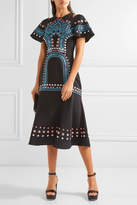 Thumbnail for your product : Temperley London Juniper Cutout Embroidered Crepe Dress - Black