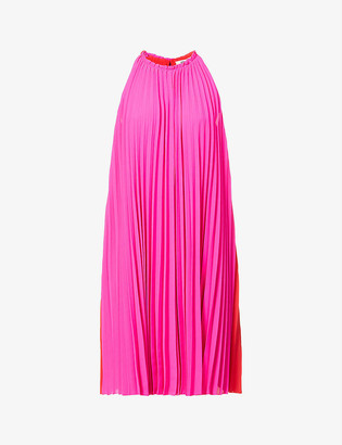 Diane von Furstenberg Amberly colour-block pleated crepe midi dress