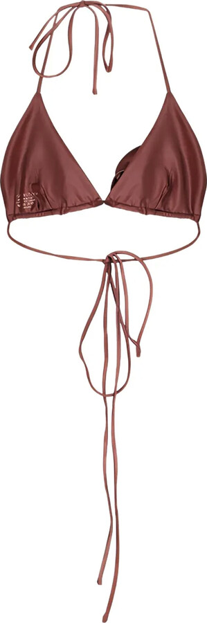 Magda Butrym Rose-Embellished Triangle Bikini Top