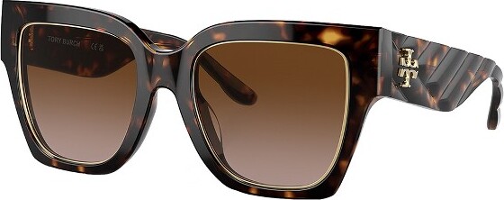 Tory Burch ToryBurchTY7180U172813WomensSquareSunglassesDarkTortoise52mm
