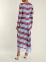 Thumbnail for your product : Sies Marjan Elodie Striped-jacquard Silk Dress - Womens - Blue Stripe